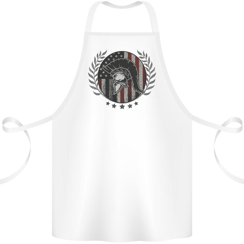 USA Bodybuilding Flag Gym Training Spartan Cotton Apron 100% Organic White