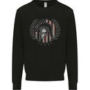 USA Bodybuilding Flag Gym Training Spartan Kids Sweatshirt Jumper Black