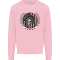 USA Bodybuilding Flag Gym Training Spartan Kids Sweatshirt Jumper Light Pink