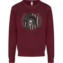 USA Bodybuilding Flag Gym Training Spartan Kids Sweatshirt Jumper Maroon