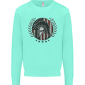 USA Bodybuilding Flag Gym Training Spartan Kids Sweatshirt Jumper Peppermint