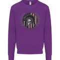 USA Bodybuilding Flag Gym Training Spartan Kids Sweatshirt Jumper Purple