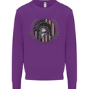 USA Bodybuilding Flag Gym Training Spartan Kids Sweatshirt Jumper Purple