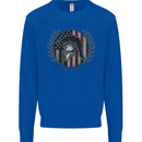 USA Bodybuilding Flag Gym Training Spartan Kids Sweatshirt Jumper Royal Blue
