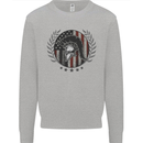 USA Bodybuilding Flag Gym Training Spartan Kids Sweatshirt Jumper Sports Grey