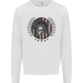 USA Bodybuilding Flag Gym Training Spartan Kids Sweatshirt Jumper White