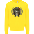 USA Bodybuilding Flag Gym Training Spartan Kids Sweatshirt Jumper Yellow
