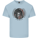 USA Bodybuilding Flag Gym Training Spartan Kids T-Shirt Childrens Light Blue