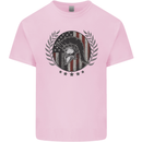 USA Bodybuilding Flag Gym Training Spartan Kids T-Shirt Childrens Light Pink