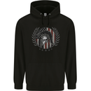 USA Bodybuilding Flag Gym Training Spartan Mens 80% Cotton Hoodie Black