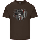 USA Bodybuilding Flag Gym Training Spartan Mens Cotton T-Shirt Tee Top Dark Chocolate