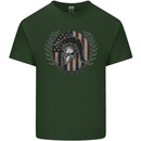 USA Bodybuilding Flag Gym Training Spartan Mens Cotton T-Shirt Tee Top Forest Green