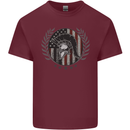 USA Bodybuilding Flag Gym Training Spartan Mens Cotton T-Shirt Tee Top Maroon