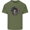 USA Bodybuilding Flag Gym Training Spartan Mens Cotton T-Shirt Tee Top Military Green