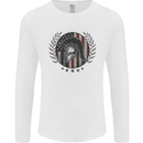 USA Bodybuilding Flag Gym Training Spartan Mens Long Sleeve T-Shirt White