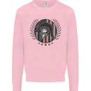 USA Bodybuilding Flag Gym Training Spartan Mens Sweatshirt Jumper Light Pink