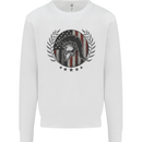 USA Bodybuilding Flag Gym Training Spartan Mens Sweatshirt Jumper White