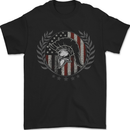 USA Bodybuilding Flag Gym Training Spartan Mens T-Shirt 100% Cotton Black