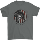 USA Bodybuilding Flag Gym Training Spartan Mens T-Shirt 100% Cotton Charcoal