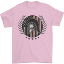 USA Bodybuilding Flag Gym Training Spartan Mens T-Shirt 100% Cotton Light Pink