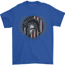 USA Bodybuilding Flag Gym Training Spartan Mens T-Shirt 100% Cotton Royal Blue