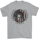 USA Bodybuilding Flag Gym Training Spartan Mens T-Shirt 100% Cotton Sports Grey