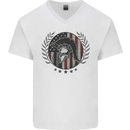 USA Bodybuilding Flag Gym Training Spartan Mens V-Neck Cotton T-Shirt White