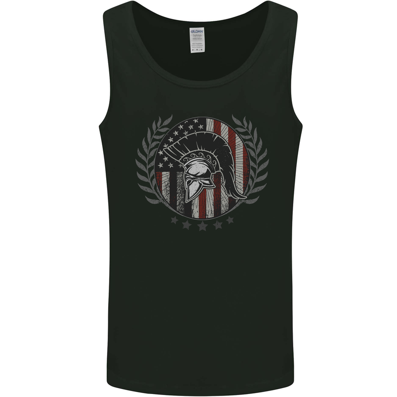 USA Bodybuilding Flag Gym Training Spartan Mens Vest Tank Top Black