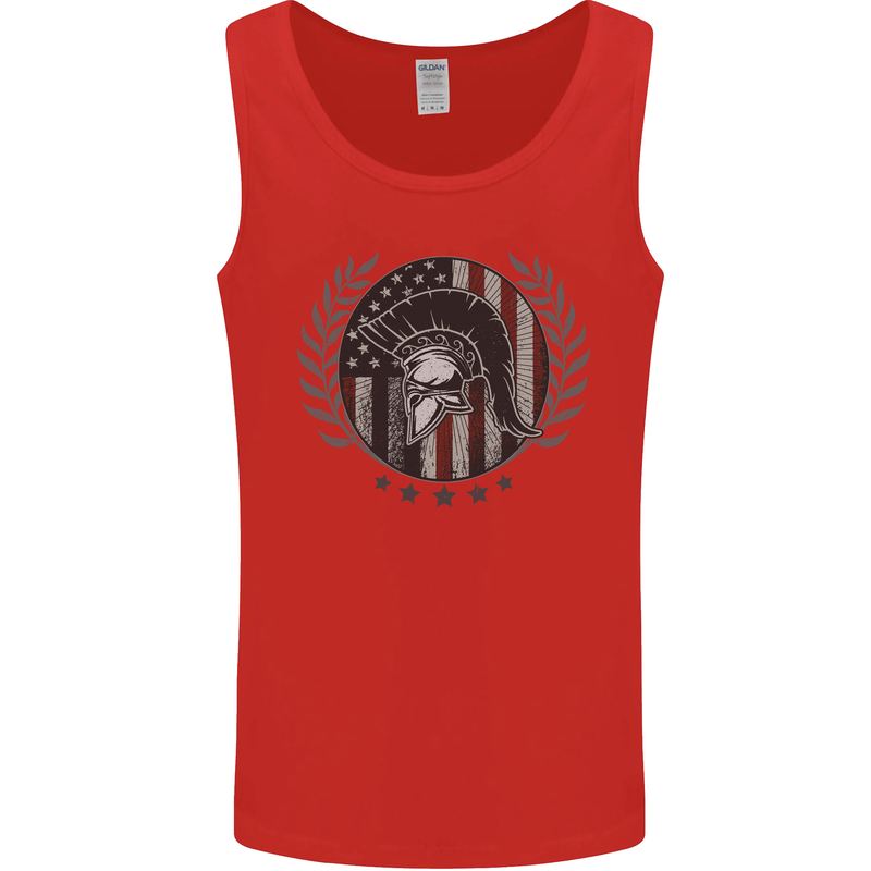 USA Bodybuilding Flag Gym Training Spartan Mens Vest Tank Top Red