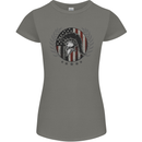 USA Bodybuilding Flag Gym Training Spartan Womens Petite Cut T-Shirt Charcoal