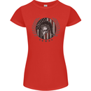 USA Bodybuilding Flag Gym Training Spartan Womens Petite Cut T-Shirt Red