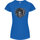 USA Bodybuilding Flag Gym Training Spartan Womens Petite Cut T-Shirt Royal Blue