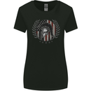 USA Bodybuilding Flag Gym Training Spartan Womens Wider Cut T-Shirt Black