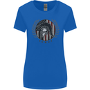 USA Bodybuilding Flag Gym Training Spartan Womens Wider Cut T-Shirt Royal Blue