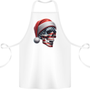 USA Christmas Skull Xmas American Flag Biker Cotton Apron 100% Organic White