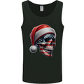 USA Christmas Skull Xmas American Flag Biker Mens Vest Tank Top Black