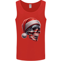 USA Christmas Skull Xmas American Flag Biker Mens Vest Tank Top Red