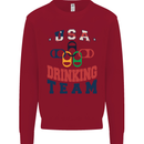 USA Drinking Team Funny Bachelor Party Beer Kids Sweatshirt Jumper Red