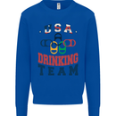 USA Drinking Team Funny Bachelor Party Beer Kids Sweatshirt Jumper Royal Blue