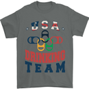 USA Drinking Team Funny Bachelor Party Beer Mens T-Shirt 100% Cotton Charcoal
