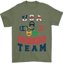 USA Drinking Team Funny Bachelor Party Beer Mens T-Shirt 100% Cotton Military Green