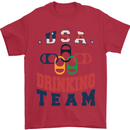USA Drinking Team Funny Bachelor Party Beer Mens T-Shirt 100% Cotton Red