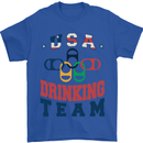 USA Drinking Team Funny Bachelor Party Beer Mens T-Shirt 100% Cotton Royal Blue