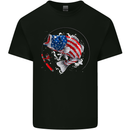 USA Fishing Flag American Fisherman Kids T-Shirt Childrens Black