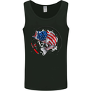 USA Fishing Flag American Fisherman Mens Vest Tank Top Black