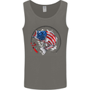 USA Fishing Flag American Fisherman Mens Vest Tank Top Charcoal