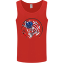 USA Fishing Flag American Fisherman Mens Vest Tank Top Red