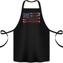 USA Fishing Flag Fisherman American Cotton Apron 100% Organic Black