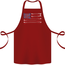 USA Fishing Flag Fisherman American Cotton Apron 100% Organic Maroon