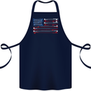 USA Fishing Flag Fisherman American Cotton Apron 100% Organic Navy Blue